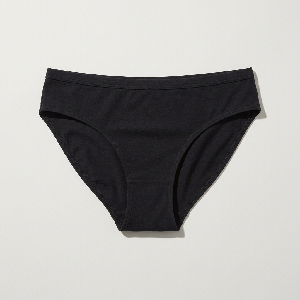 Culotte Échancrée coloris Noir, vue à plat