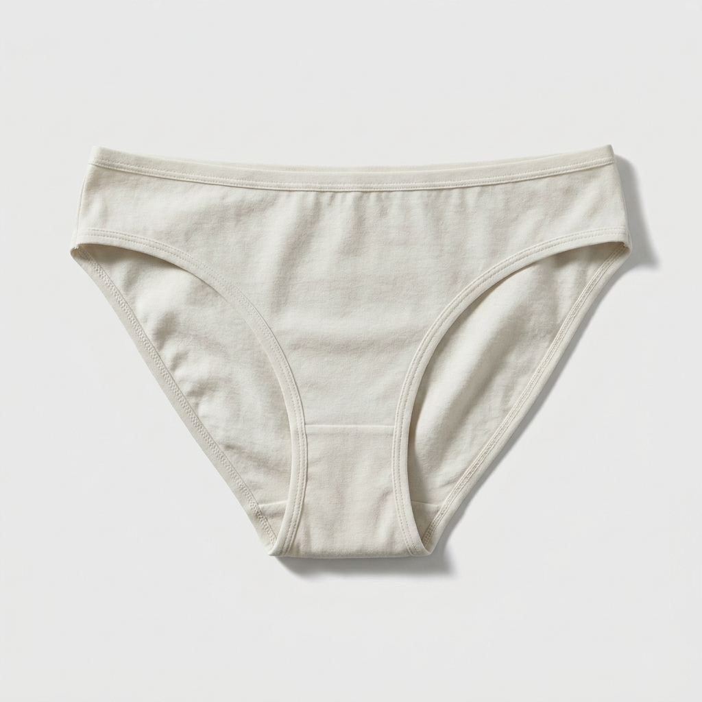 Culotte Bikini classique coloris Blanc cassé, vue à plat