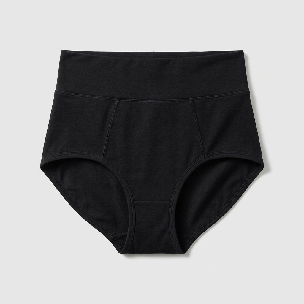 Culotte Culotte haute coloris Noir, vue à plat