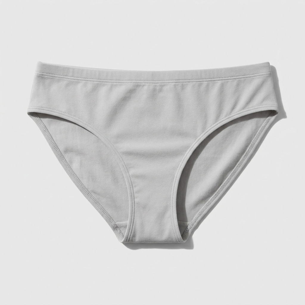 Culotte Bikini classique coloris Gris perle, vue à plat