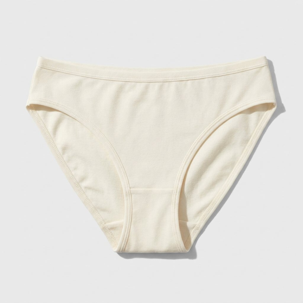 Culotte Échancrée coloris Blanc cassé, vue à plat