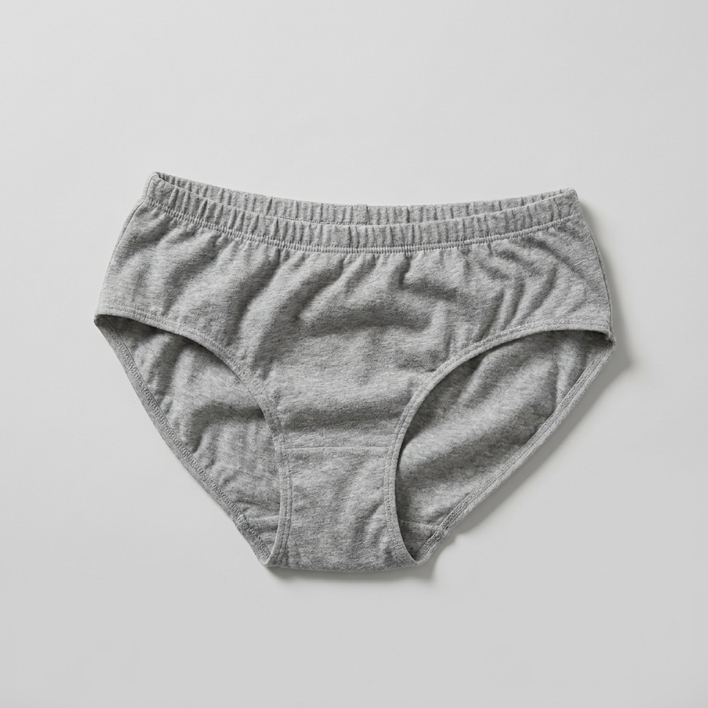 Culotte ordinaire en coton gris chiné