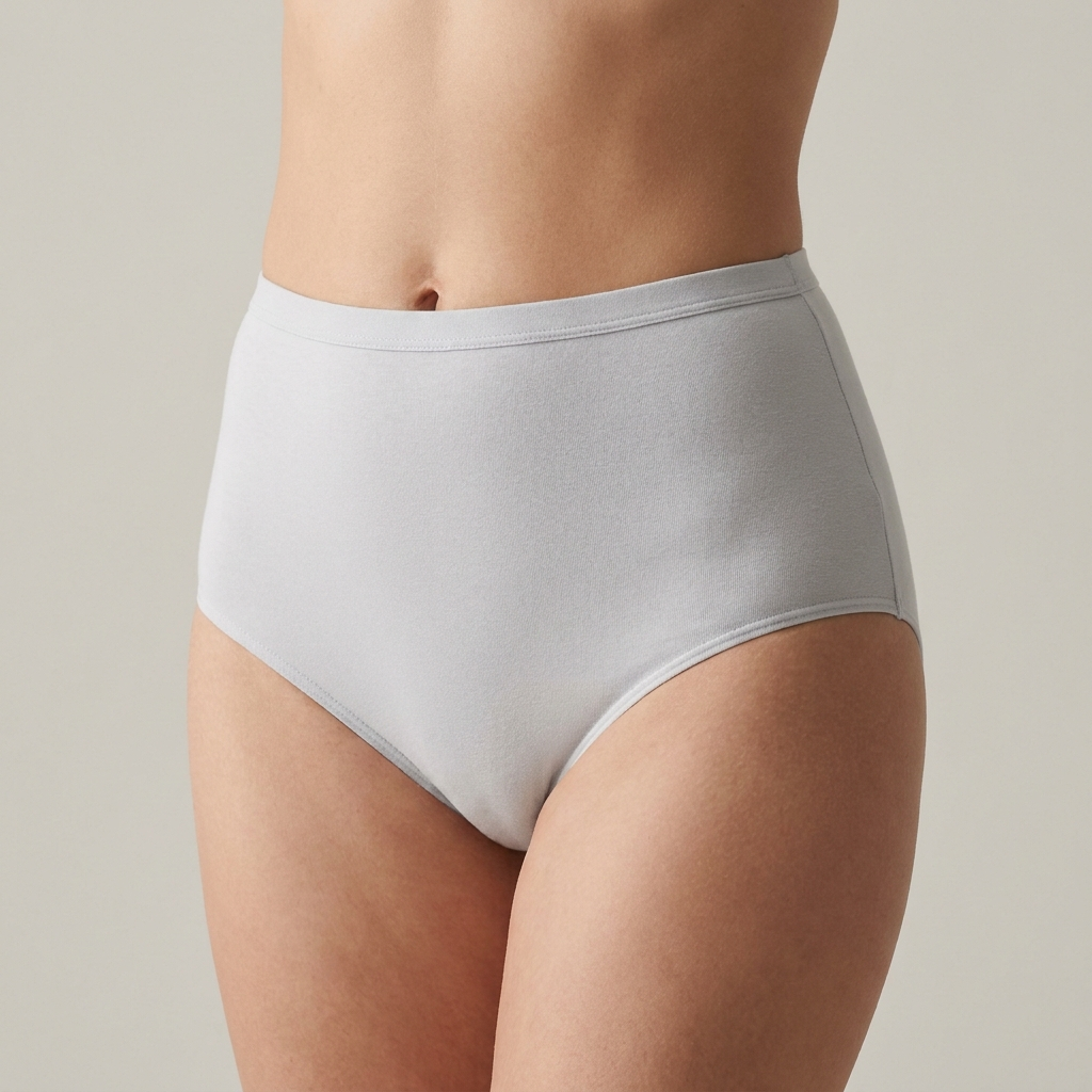 Culotte Culotte haute coloris Gris perle, portée