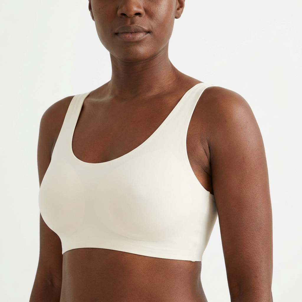 Brassière Sans couture coloris Blanc cassé, portée